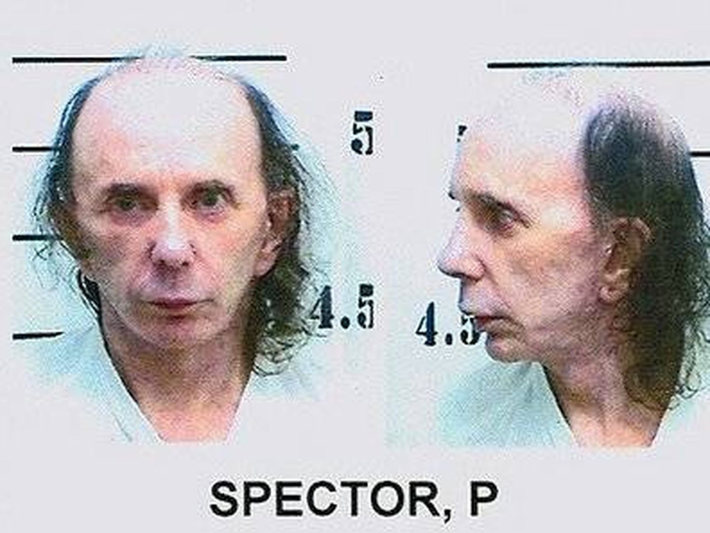 Retrato policial de Phil Spector en 2009.