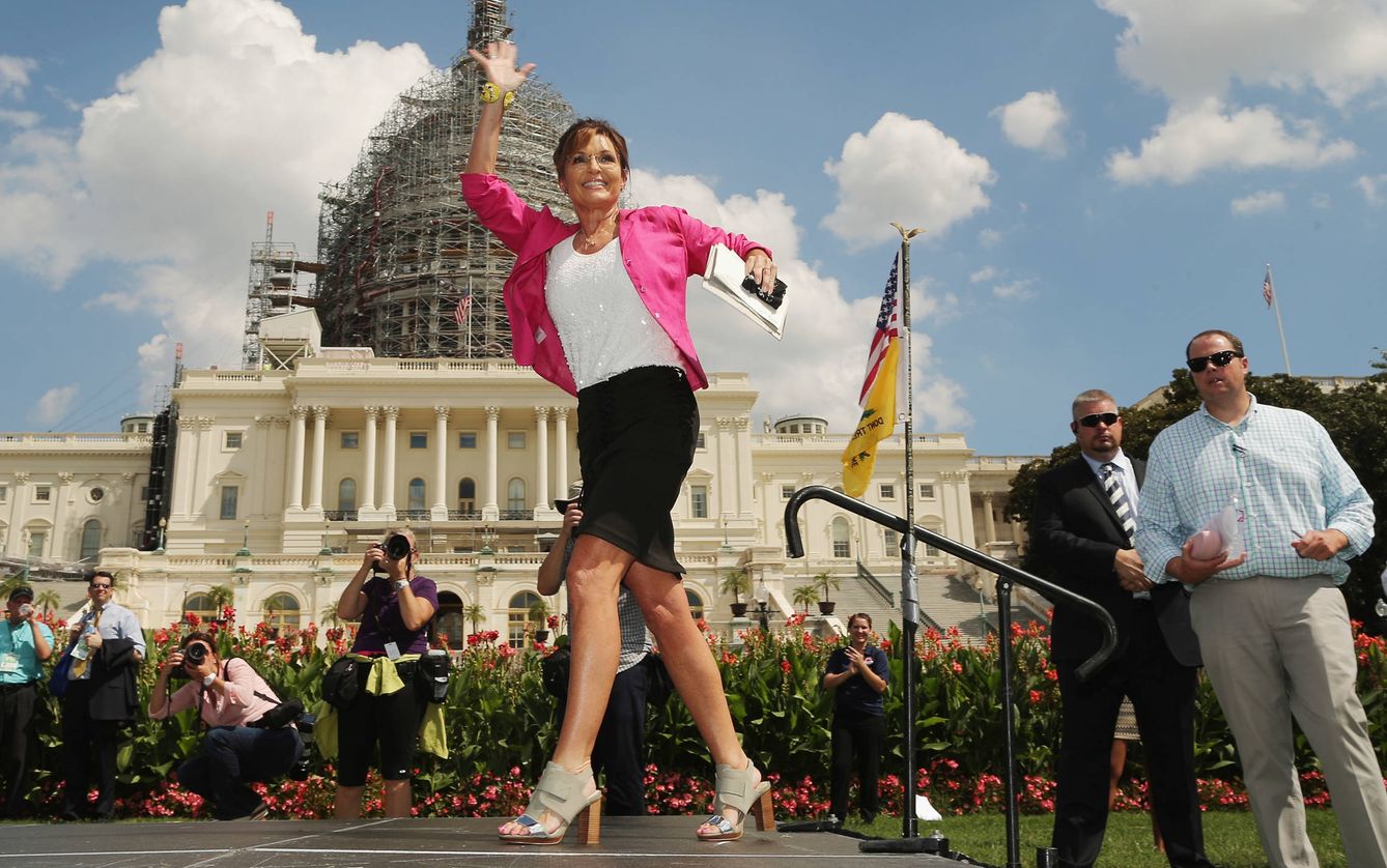 Sarah Palin, haciendo campaña en Washington. (Getty) 
