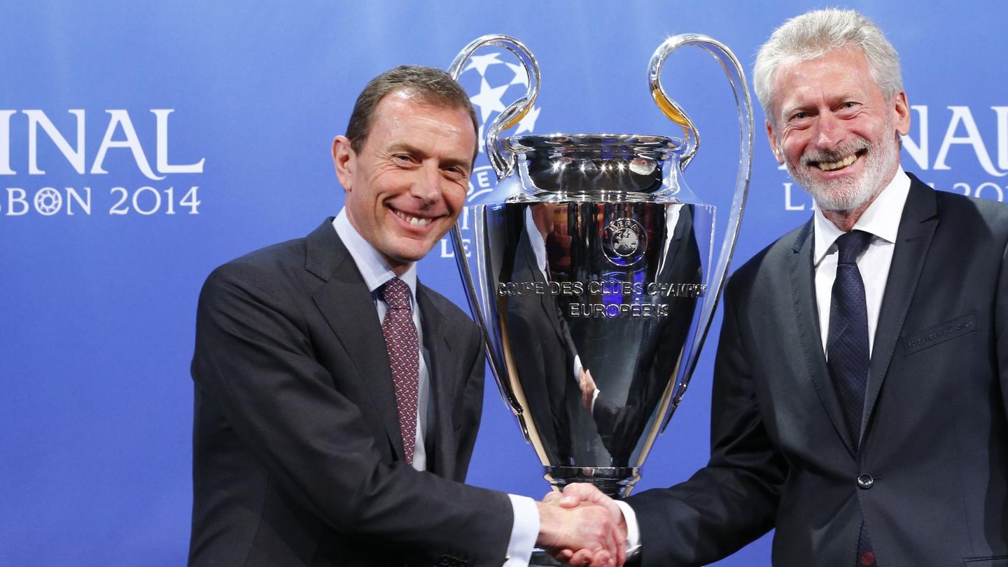 Butragueño y Breitner, embajadores de Madrid y Bayern, tras el sorteo de la Champions