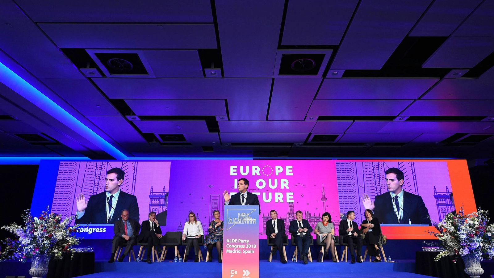 Foto: El líder de Ciudadanos, Albert Rivera, durante su intervención en la reunión anual de ALDE. (EFE)