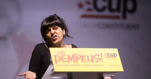 Foto: Anna Gabriel en un acto de campaña de la CUP. (EFE)