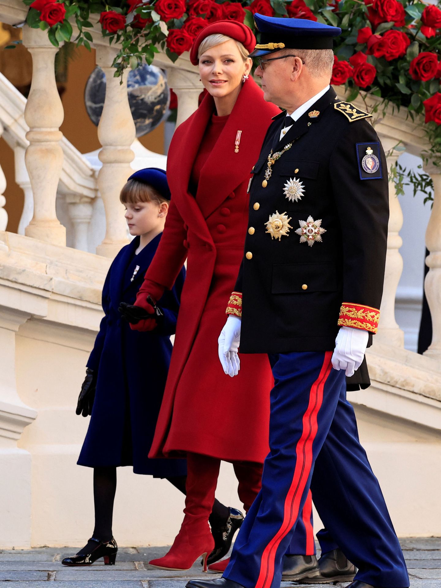 Charlène de Mónaco junto a su hija y su marido, el príncipe Alberto II. (Reuters)
