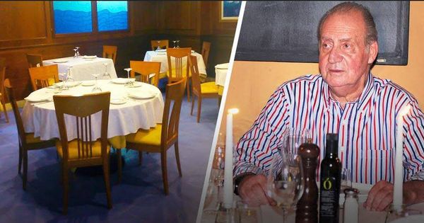 Foto: Don Juan Carlos y el restaurante Marlima en un fotomontaje de Vanitatis.