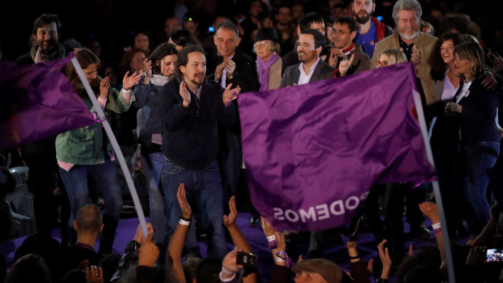 Foto: Pablo Iglesias, secretario general de Podemos, el pasado 23 de marzo en el acto de retorno de su permiso de paternidad, en Madrid. (EFE)
