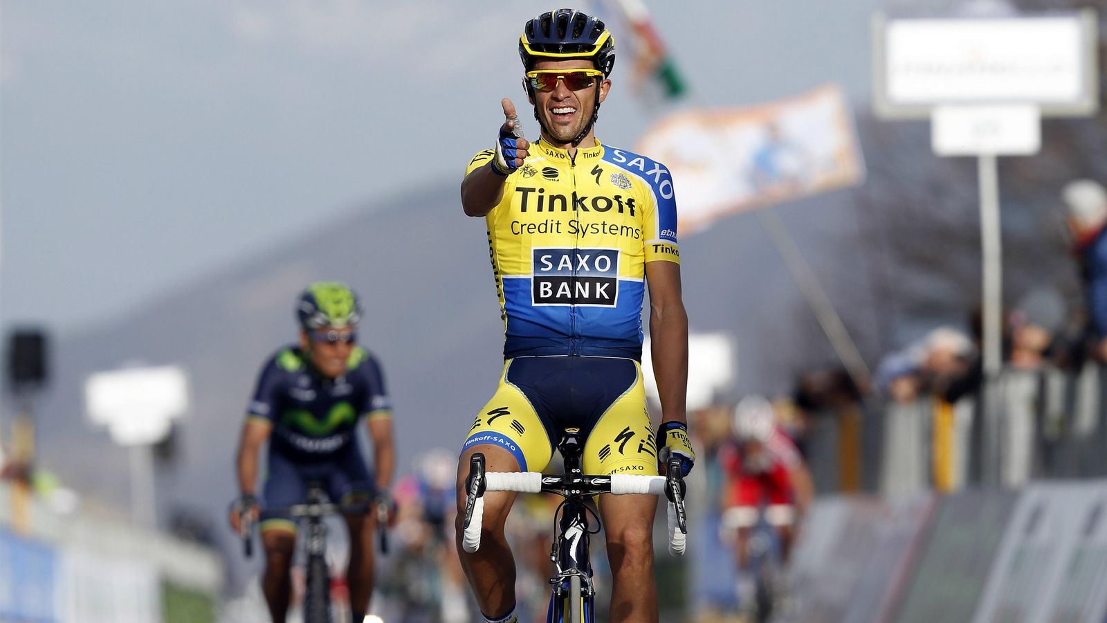 Foto: Alberto Contador, realizando el pistolero tras ganar una etapa (Reuters)