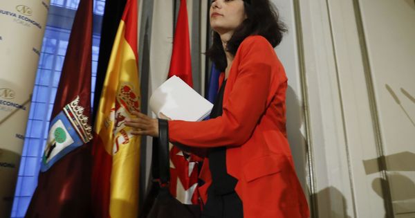 Foto: Isabel Serra, durante un acto de campaña como candidata a la Comunidad de Madrid por Unidas Podemos-Izquierda Unida. (EFE)