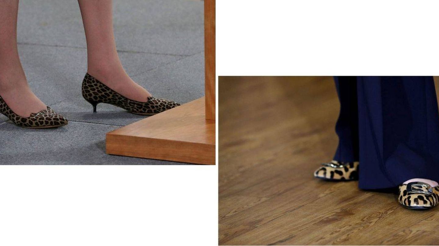 Los zapatos de May, a poder ser de leopardo. (Reuters)