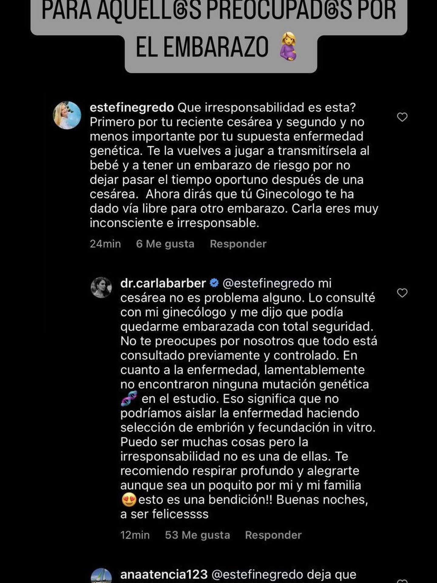   Carla Barber responde a las críticas. (Instagram/@carlabarber)