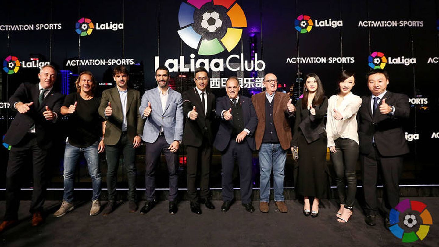 Tebas y Roures presentaron en Shanghai LaLiga Club el pasado sábado 22 de octubre. (Foto: LaLiga)