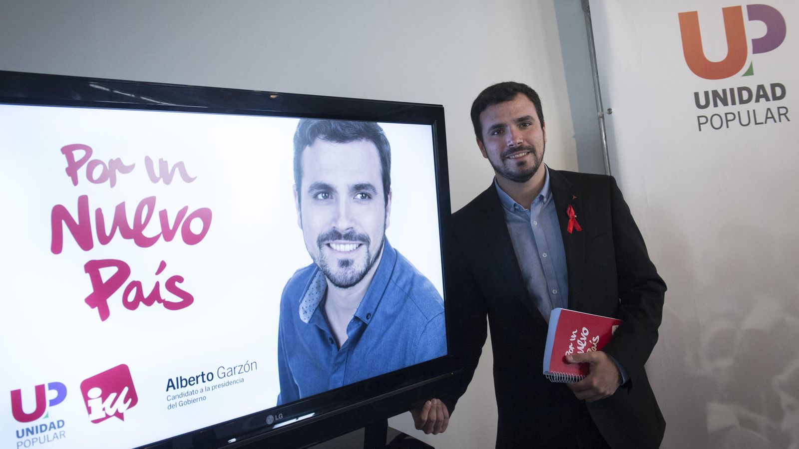 Foto: Garzón presenta el lema y la imagen de su campaña electoral. (EFE)