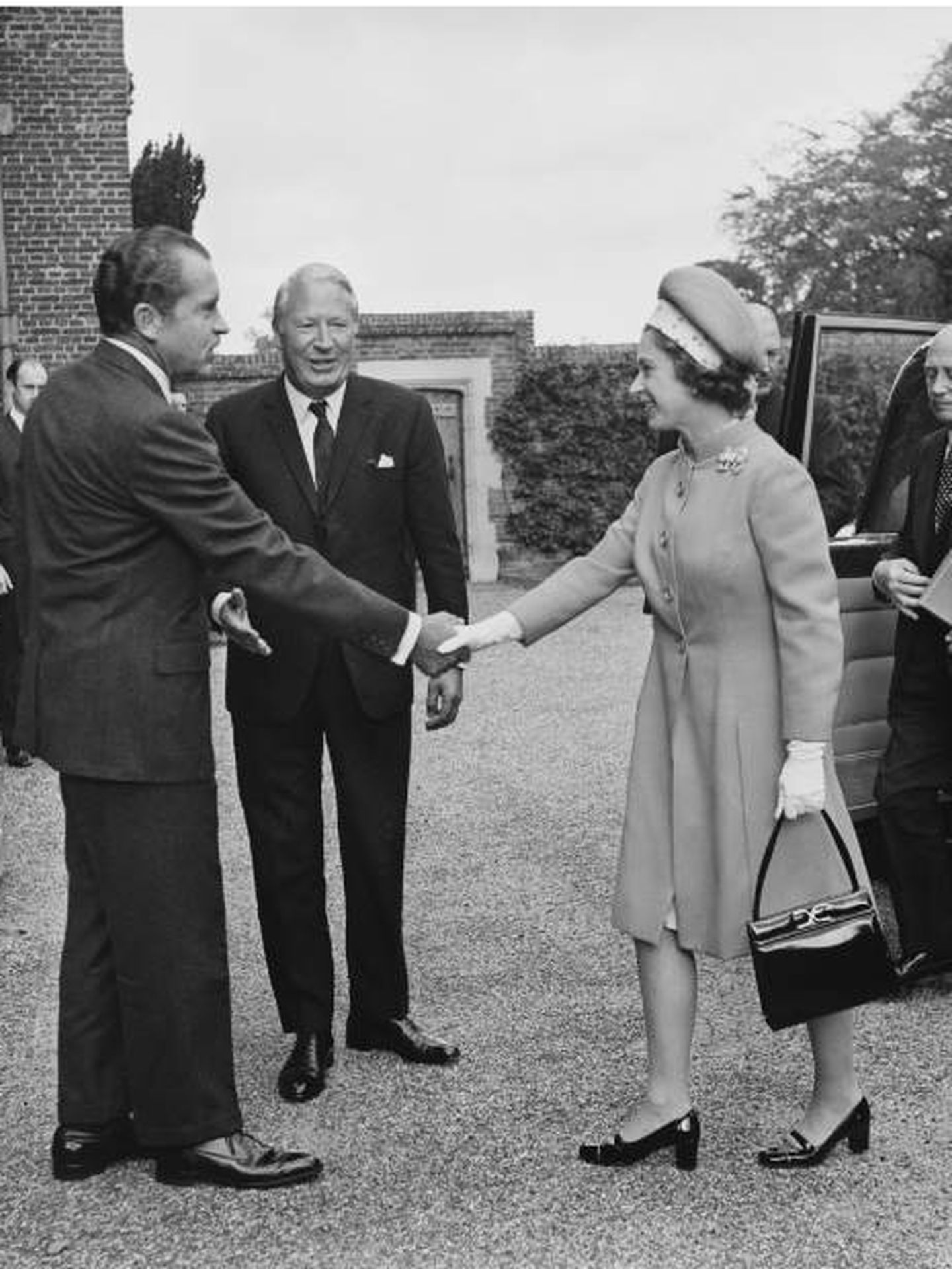 Heath, Nixon e Isabel II. (Getty)