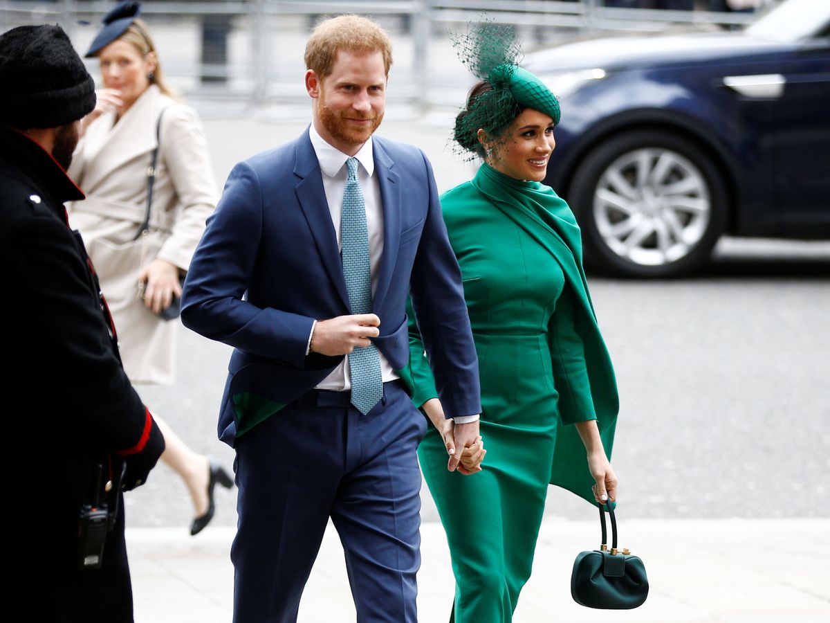 Foto: Harry y Meghan, llegando a la abadía de Westminster. (Reuters)
