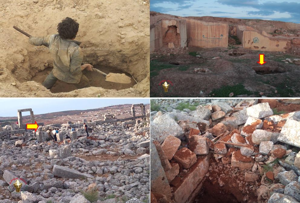 Imágenes de diversas excavaciones ilegales en Siria (APSA). 