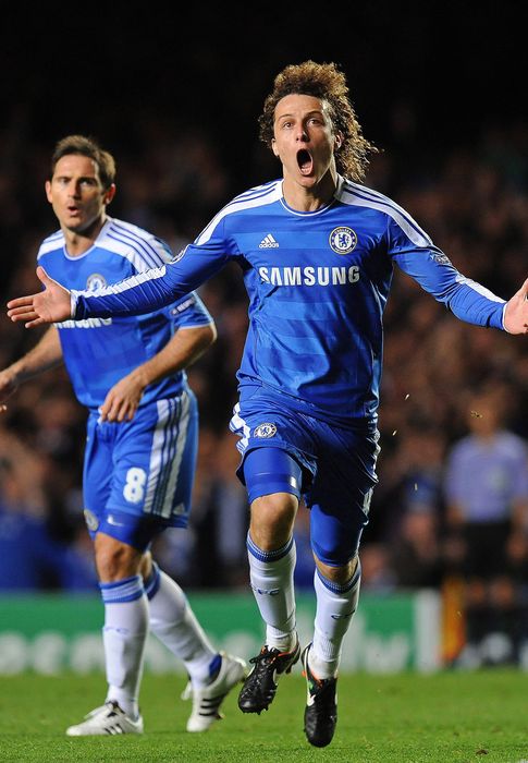 Foto: David Luiz, celebrando un gol con el Chelsea