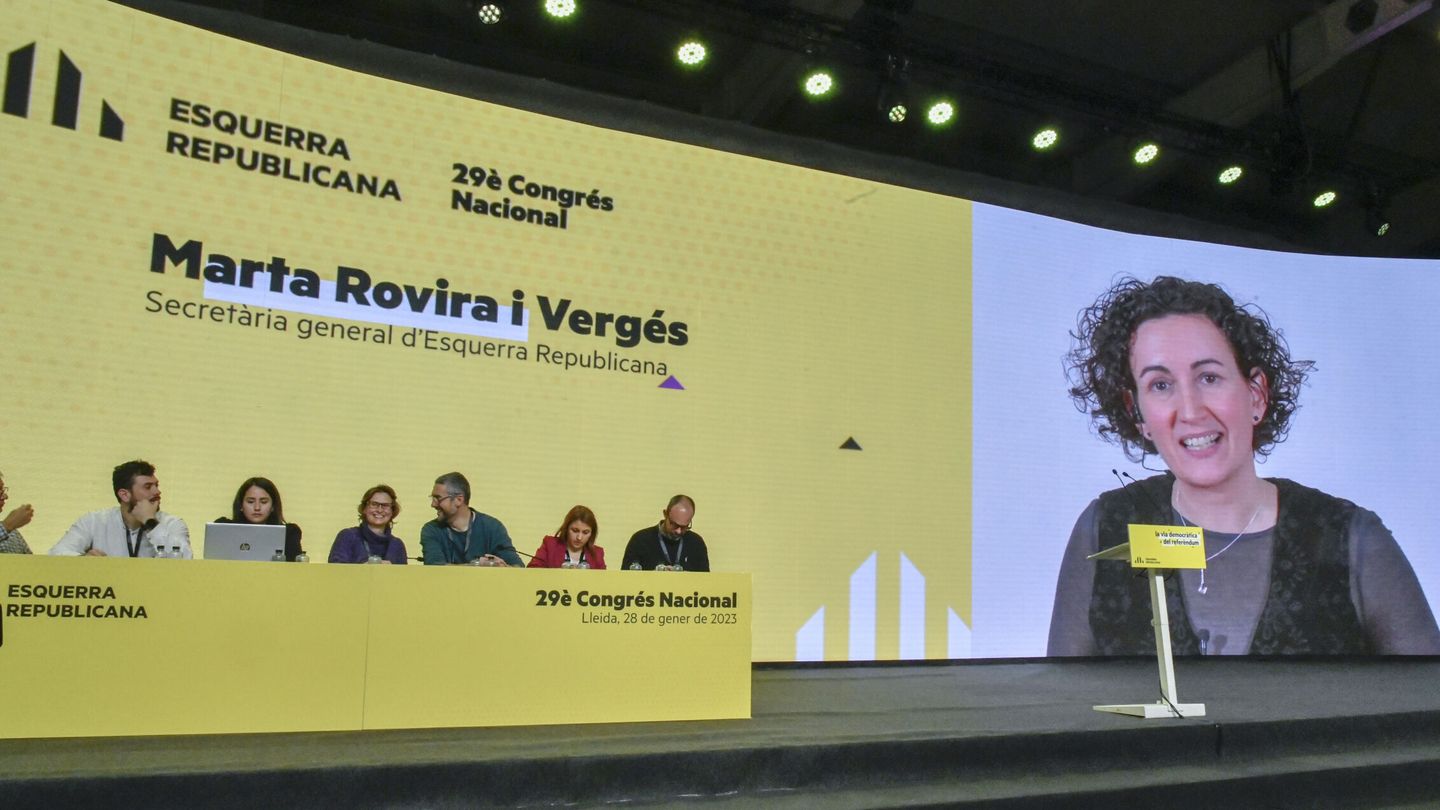 La secretaria general del partido, Marta Rovira, desde Ginebra (Suiza). (EFE/Alex López)