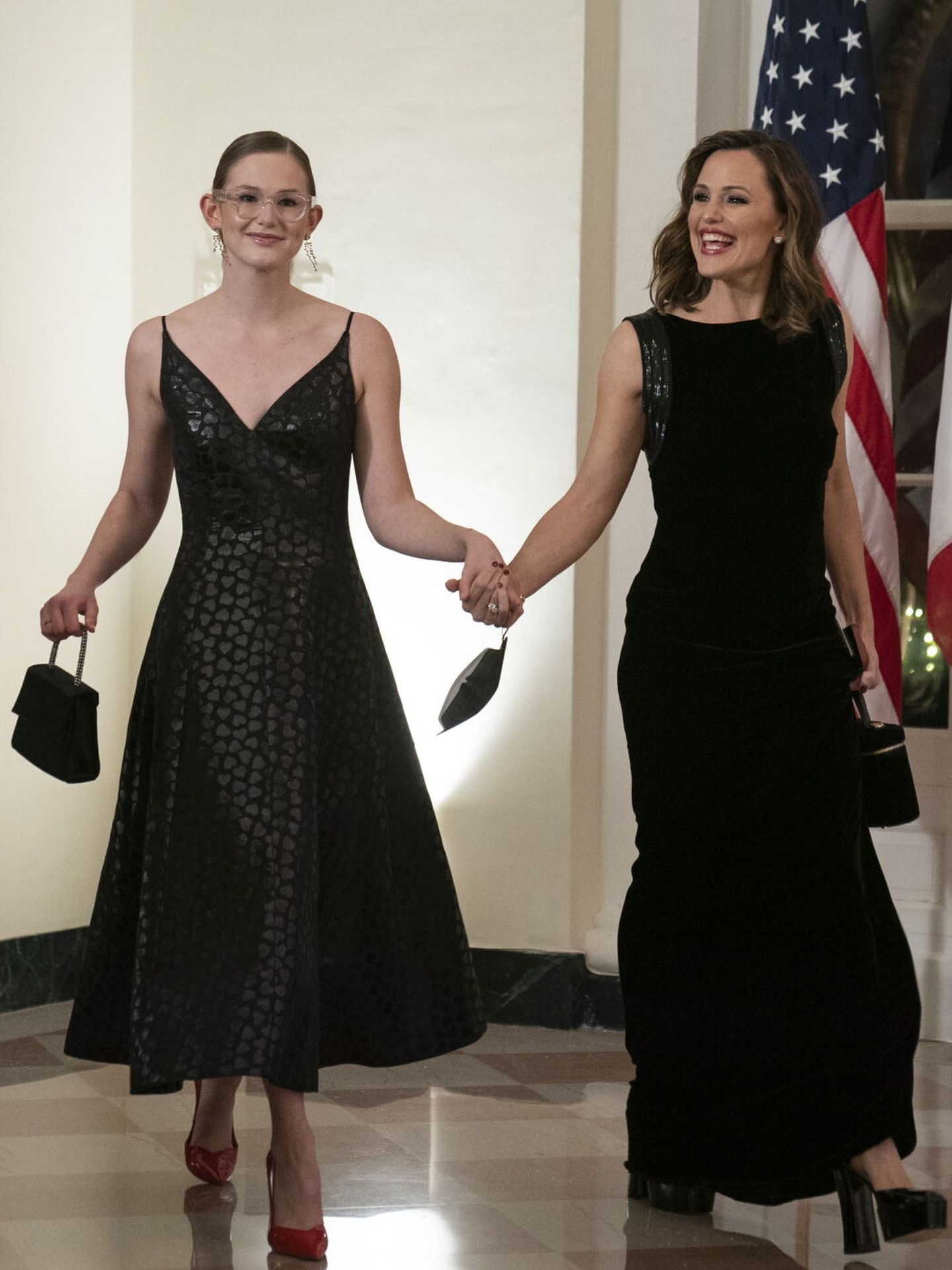 Hace un año, Jennifer Garner y su hija Violet Affleck acudieron a la cena de Estado de la Casa Blanca. (EFE/Pool/Sarah Silbiger)