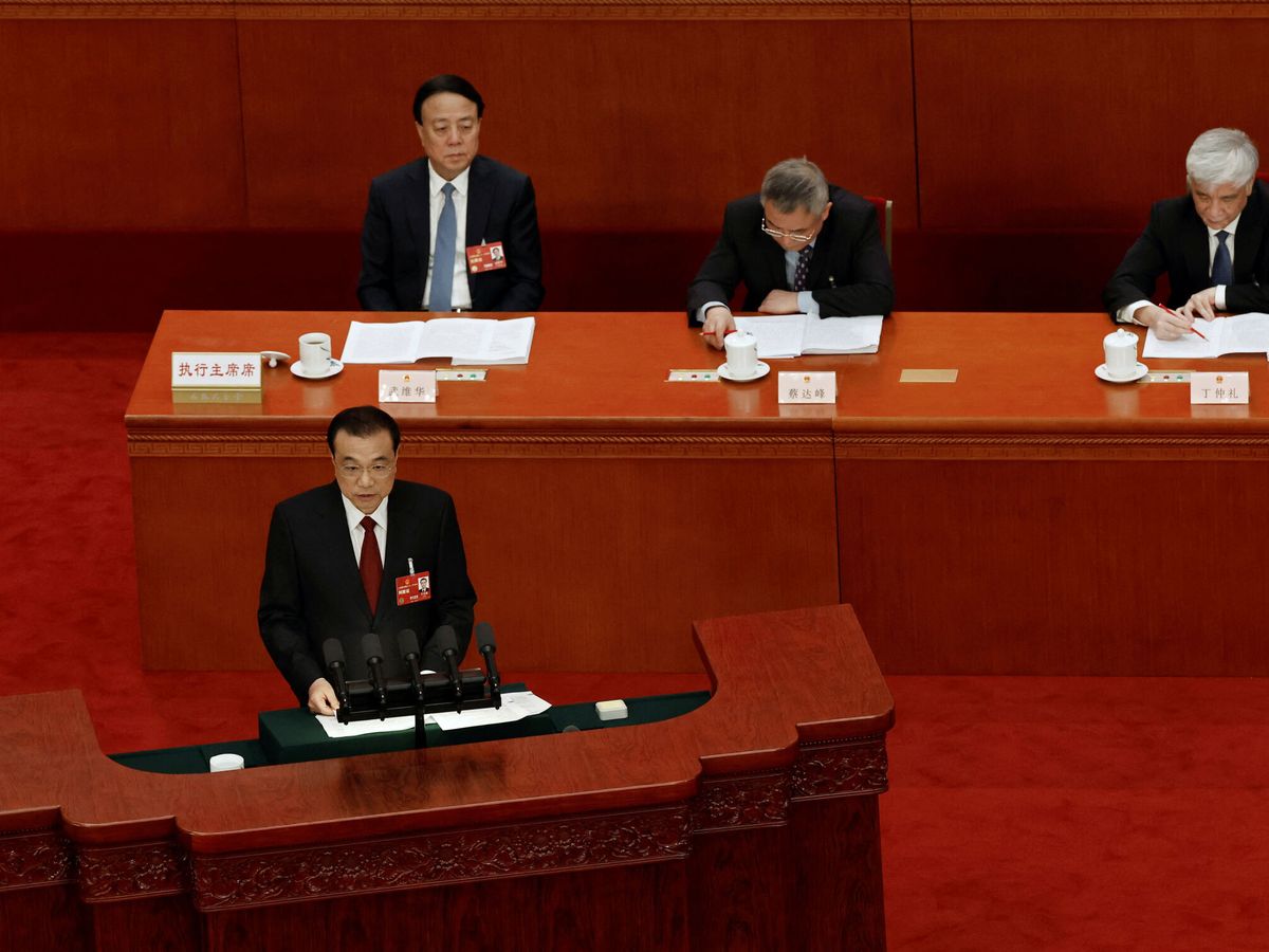 Foto: Li Keqiang durante su discurso en Asamblea Nacional Popular. (Reuters/Thomas Peter)
