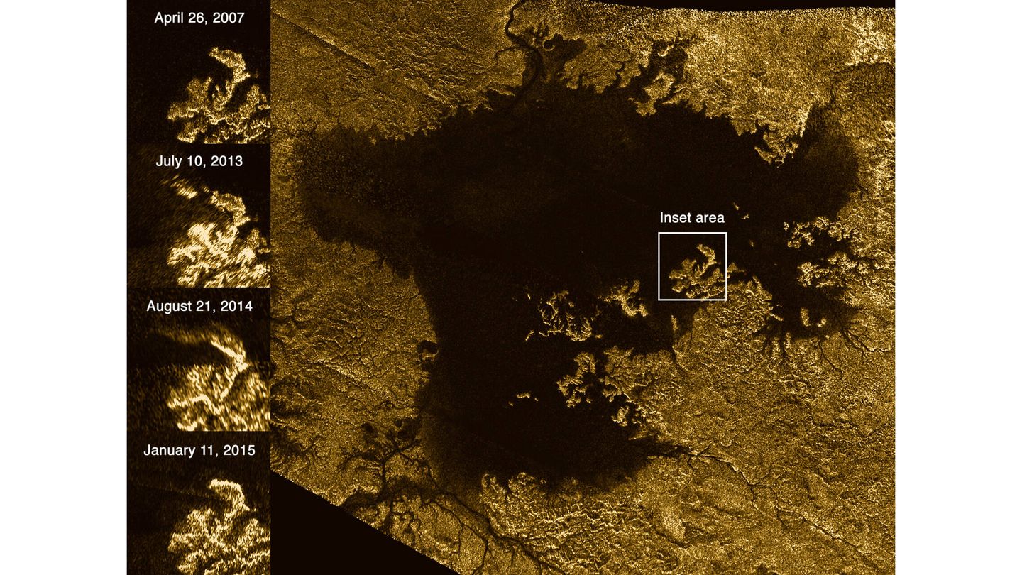 Las islas mágicas de Titán captadas por Cassini. (NASA)