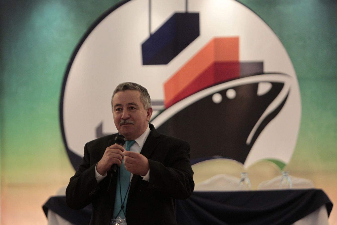 El portavoz de la Comisión del Gran Canal de Nicaragua, Telémaco Talavera, participa en el X Congreso Marítimo Portuario en Guatemala en enero de 2015 (EFE)