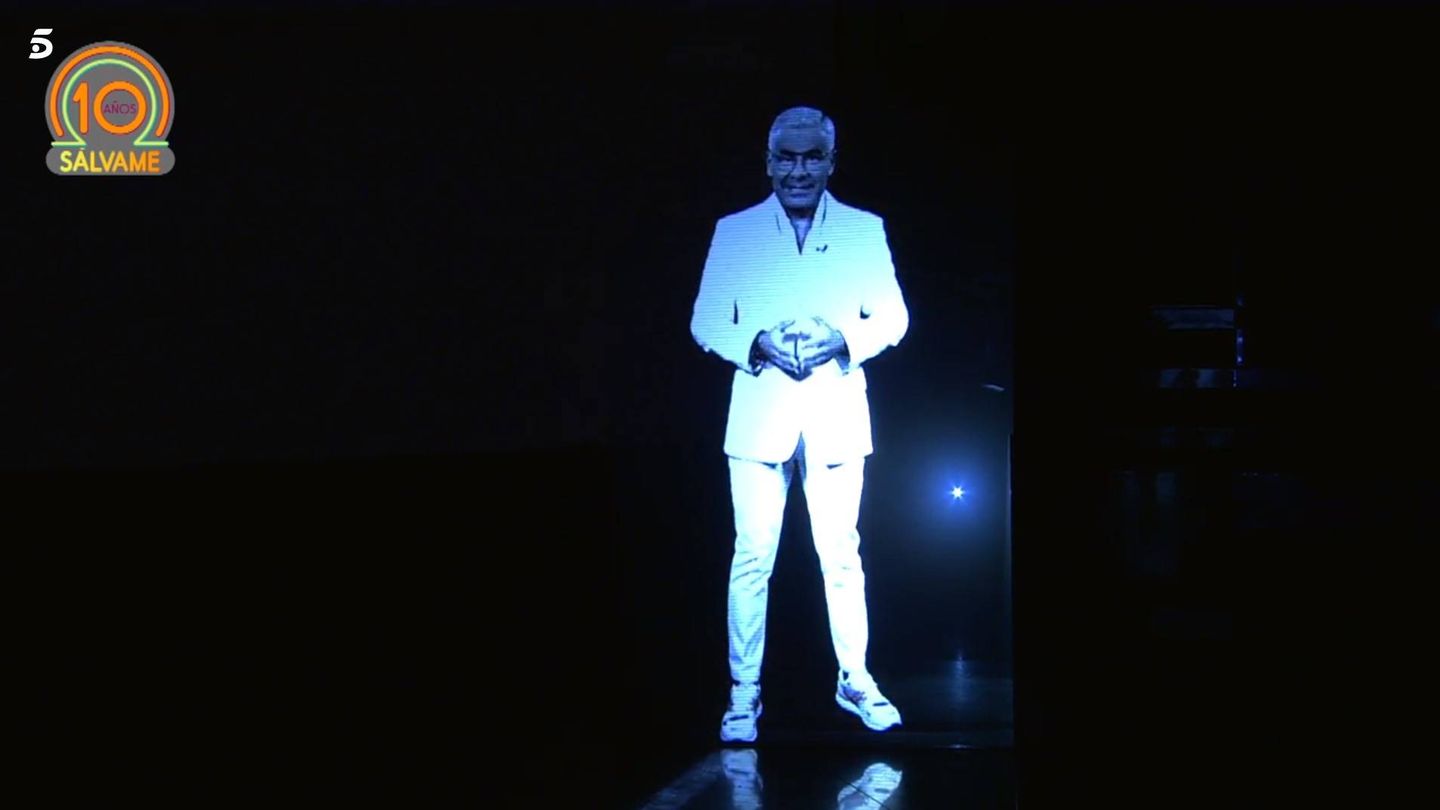 Holograma de Jorge Javier Vázquez, en 'Sálvame'. (Telecinco)