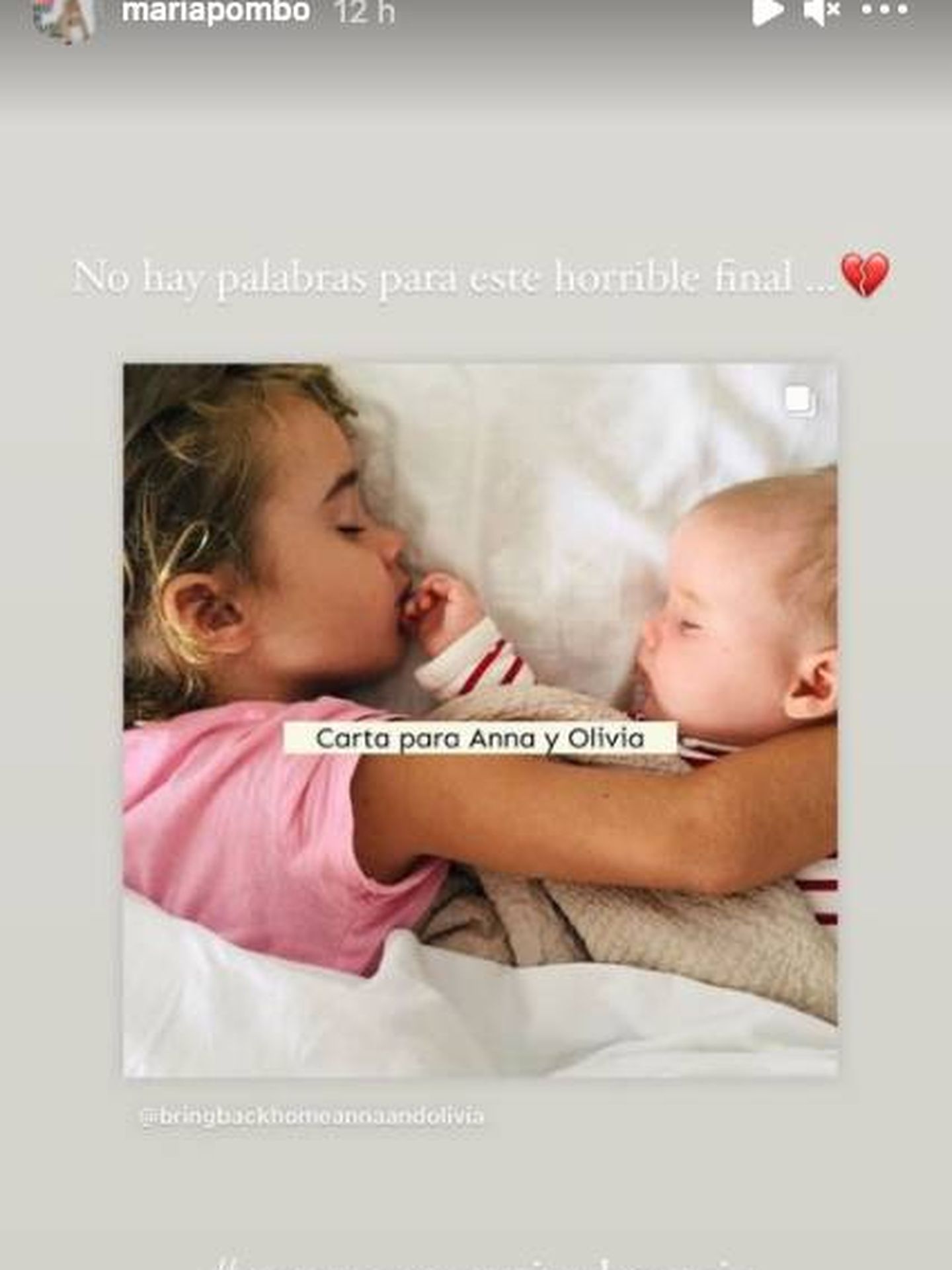 El recuerdo a las niñas de María Pombo. (Instagram @mariapombo) 