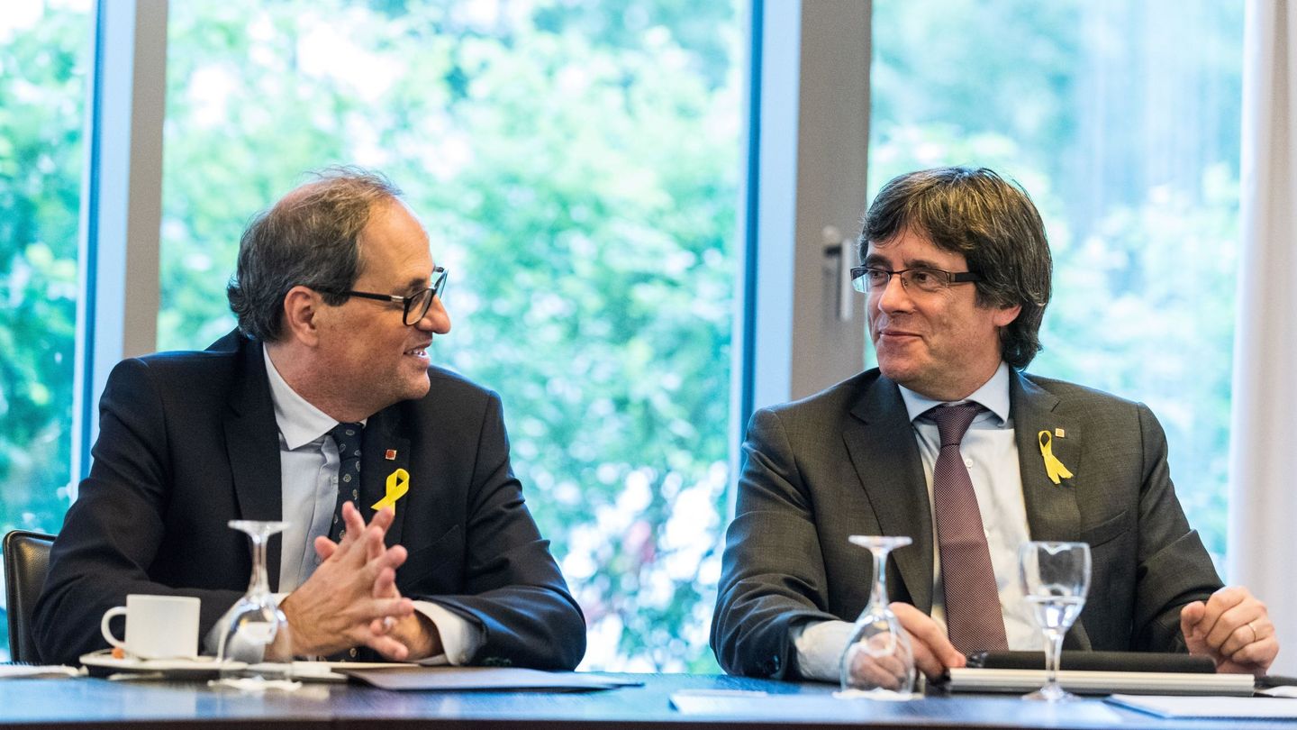 Quim Torra y Carles Puigdemont en Berlín. (EFE)