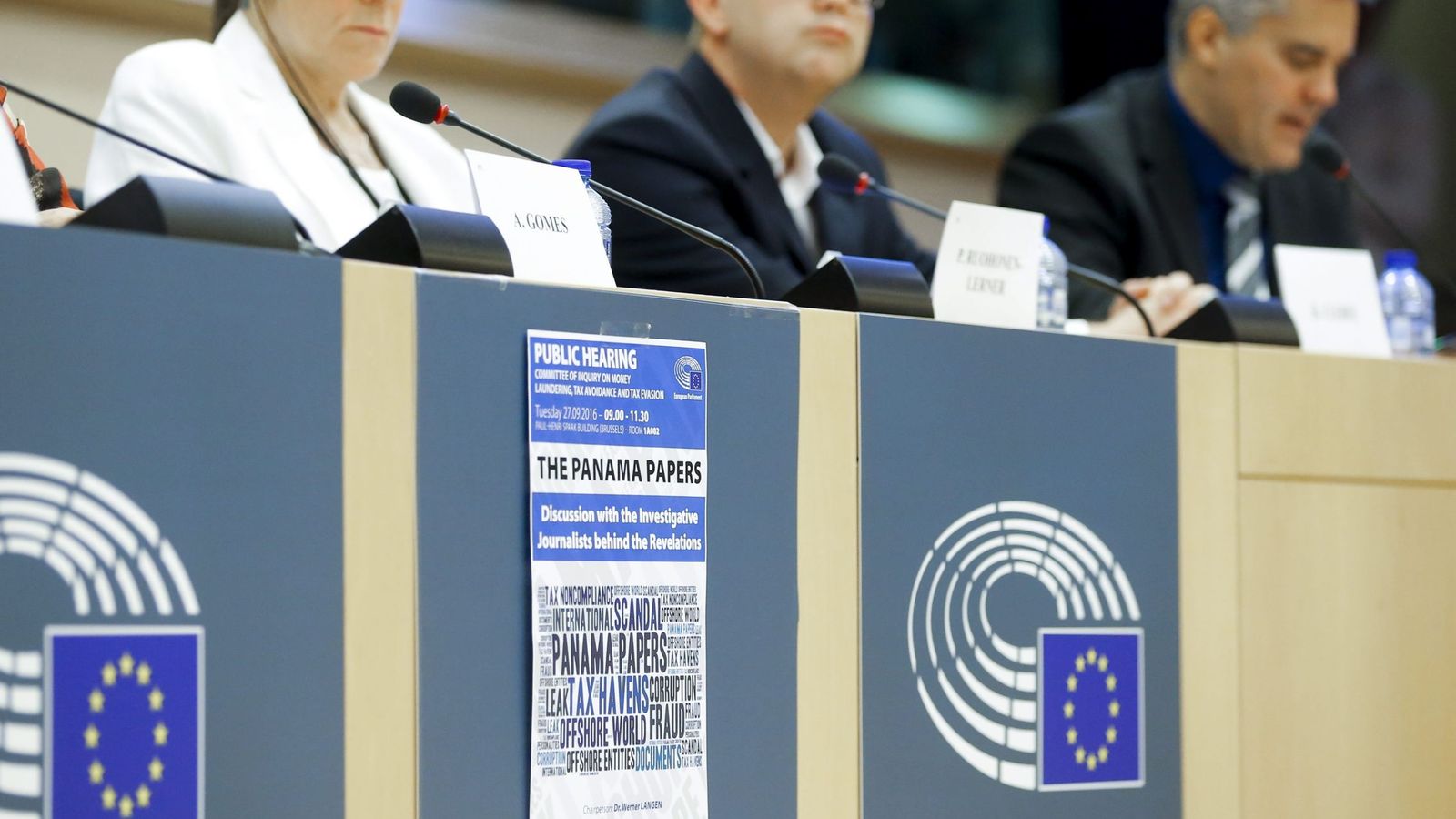 Foto: Imagen de la primera reunión de la comisión de investigación sobre los papeles de Panamá en el Parlamento Europeo. (Efe)