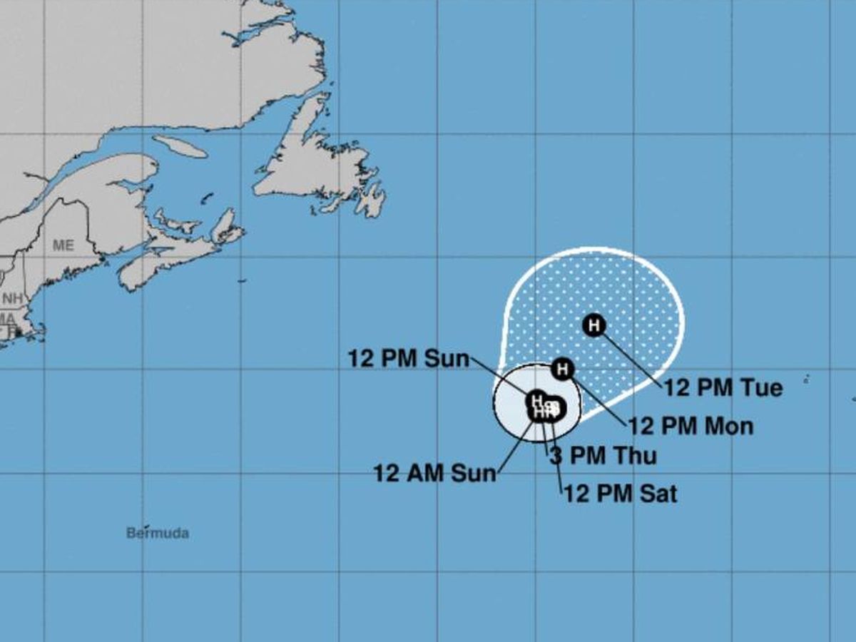 Foto: La trayectoria que podría seguir el huracán Danielle según el Centro Nacional de Huracanes de Estados Unidos (NHC)