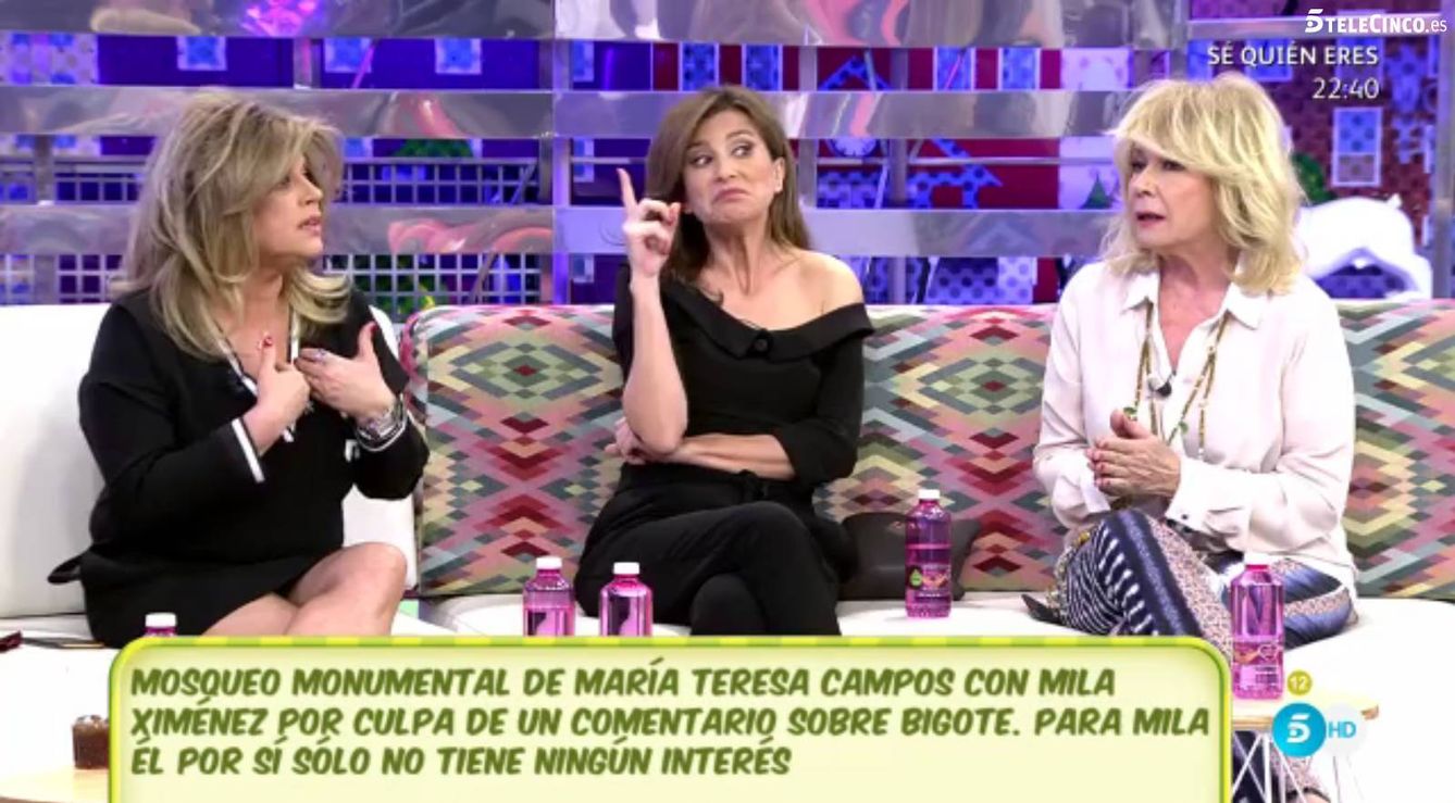 Terelu Campos, Gema López y Mila Ximénez discuten en 'Sálvame'. 