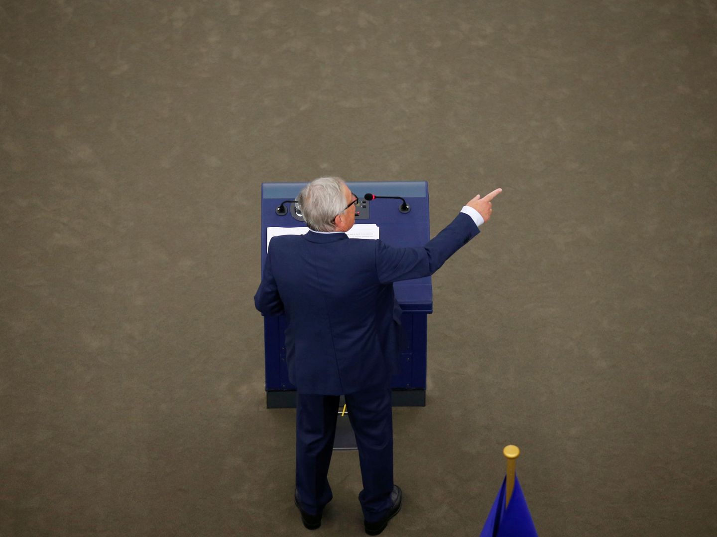 Juncker, durante un discurso templado, pese al momento crucial que atraviesa la Unión Europea (REUTERS)