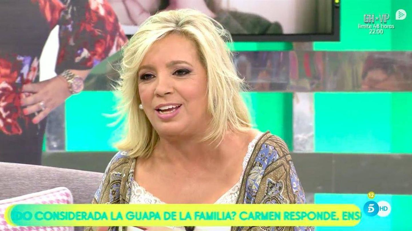 Carmen Borrego, en 'Sálvame'. (Telecinco)