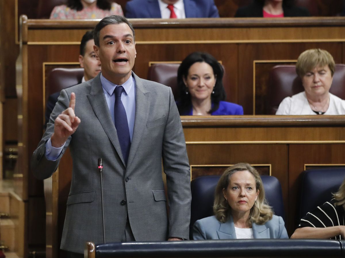 Foto: El presidente del Gobierno, Pedro Sánchez, en el Congreso. (EFE/Juan Carlos Hidalgo)