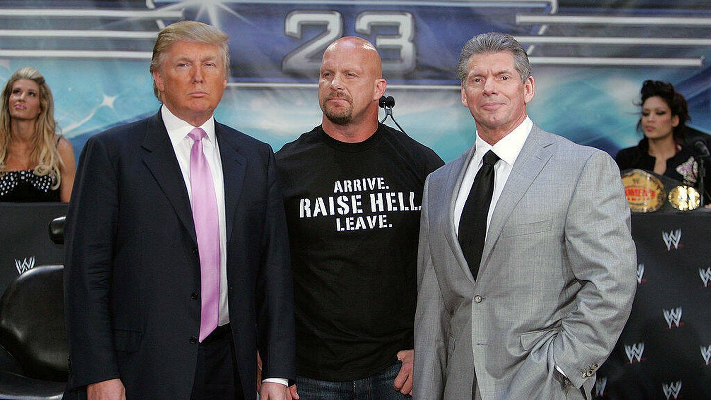 McMahon y Trump protagonizaron 'La batalla de los billonarios'. (Bryan Bedder/Getty Images)