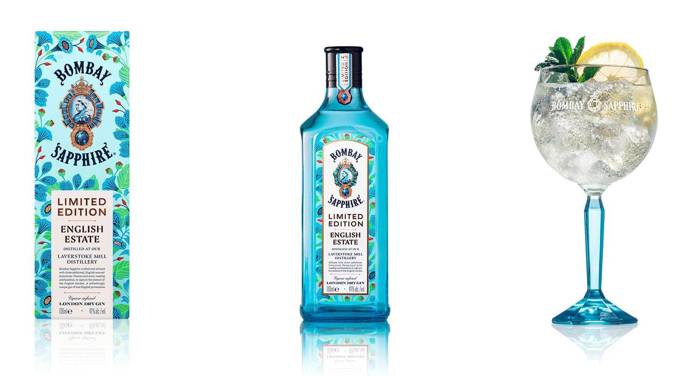 Disponible en la icónica botella azul esmeralda, y con un diseño especial inspirado en los botánicos que la integran, Bombay Sapphire English Estate tendrá una distribución selectiva y exclusiva