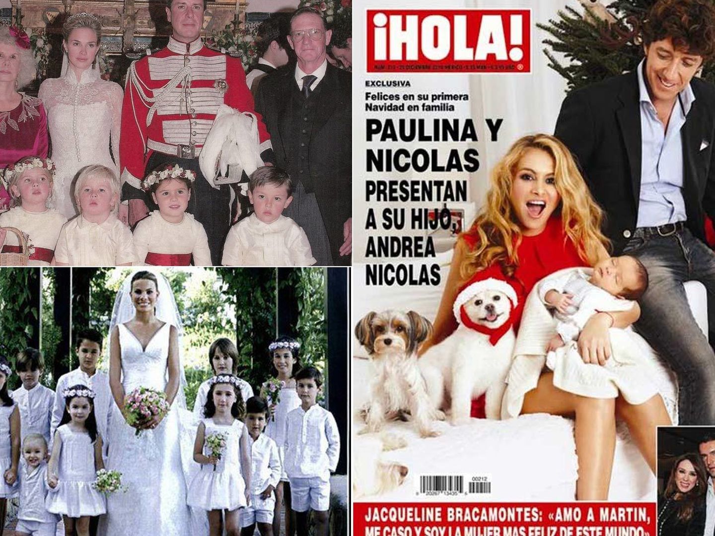 La boda de Cayetano, Carla Goyanes y Paulina en 'Hola' con ropa de La Oca Loca
