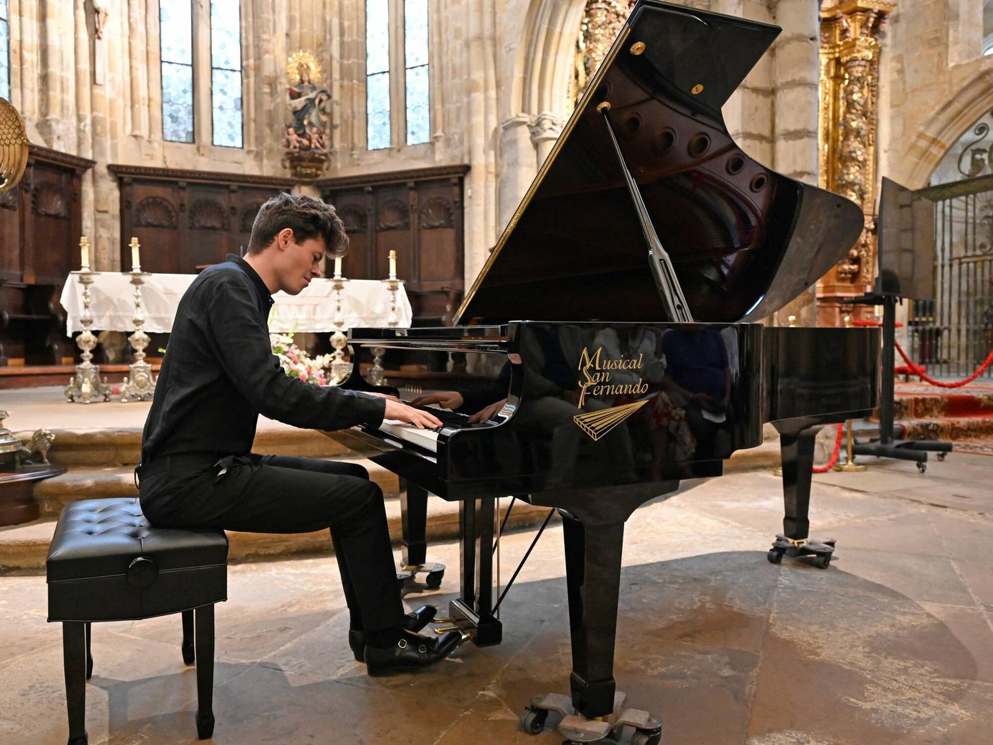 El pianista belga Declercq, en uno de los recitales del Encuentro. (Cedida)