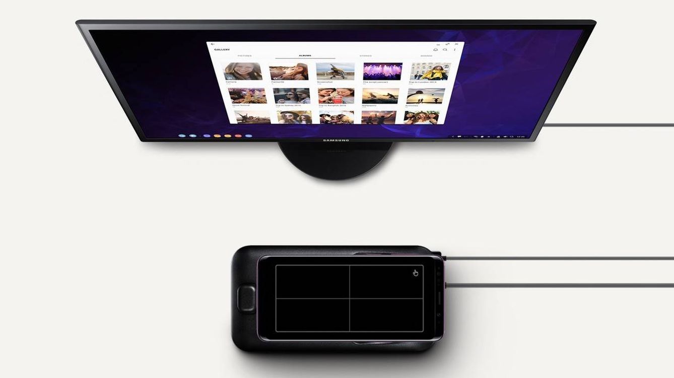 Foto: Vista del Dex Pad conectado a una pantalla. (Samsung)