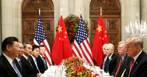 Foto: Cena entre el comité chino y el estadounidense en la cumbre del G-20. (Reuters)