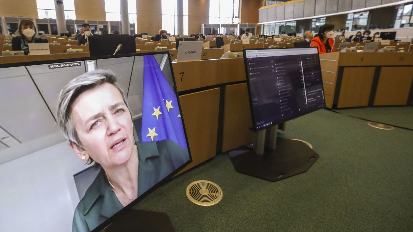 La vicepresidenta ejecutiva de la Comisión Europea, Margrethe Vestager, una de las promotoras delActa de Mercados Digitales. (EFE EPA OLIVIER HOSLET)