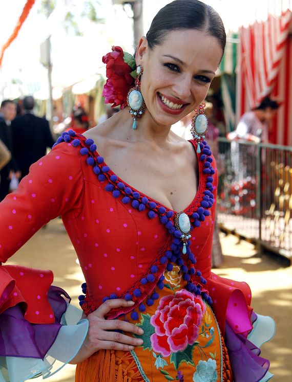 Eva González, en la Feria de Sevilla de 2010.