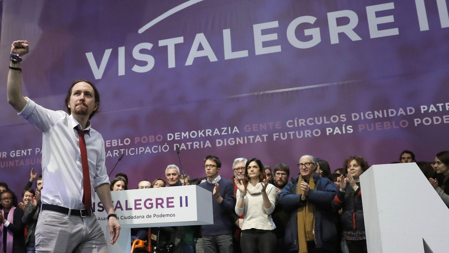 El líder de Podemos, Pablo Iglesias, durante Vistalegre II. (EFE)