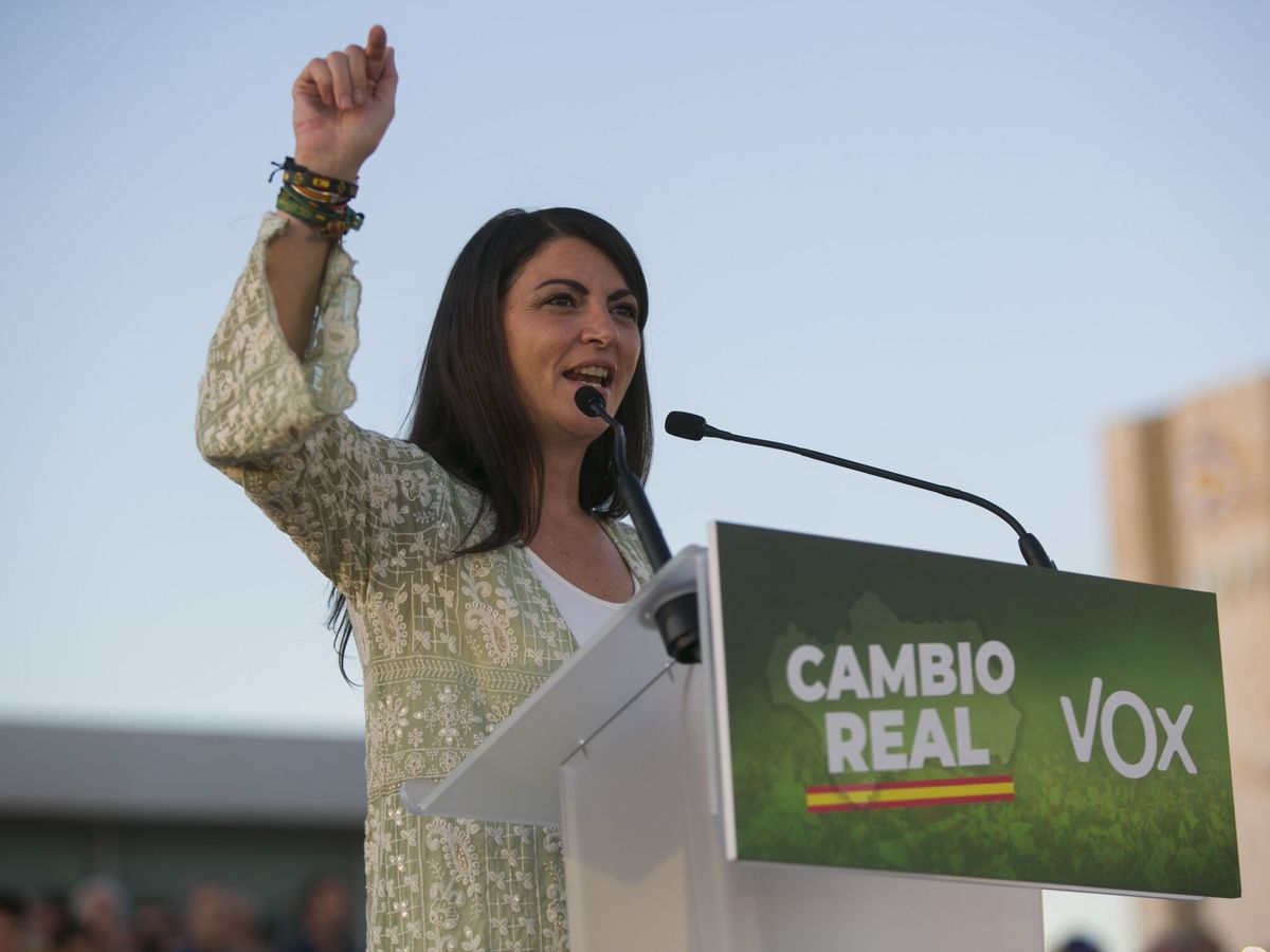 Foto: La candidata de Vox a la Junta de Andalucía, Macarena Olona (EFE/Álvaro Cabrera)