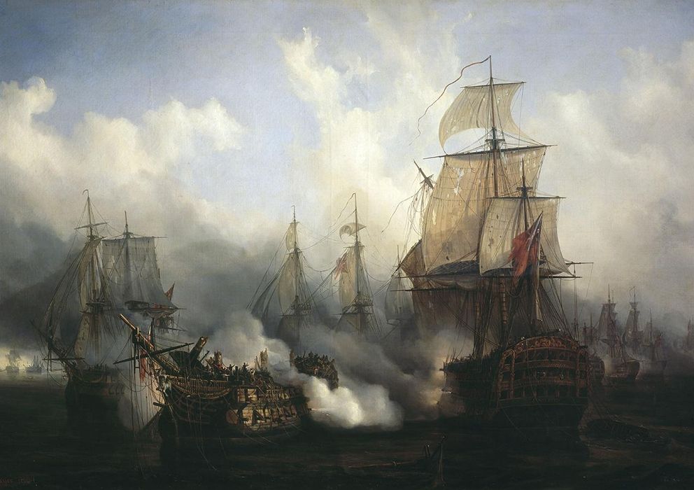 Foto: Nelson fue herido de muerte durante la batalla de Trafalgar. (Auguste Mayer, 1836)