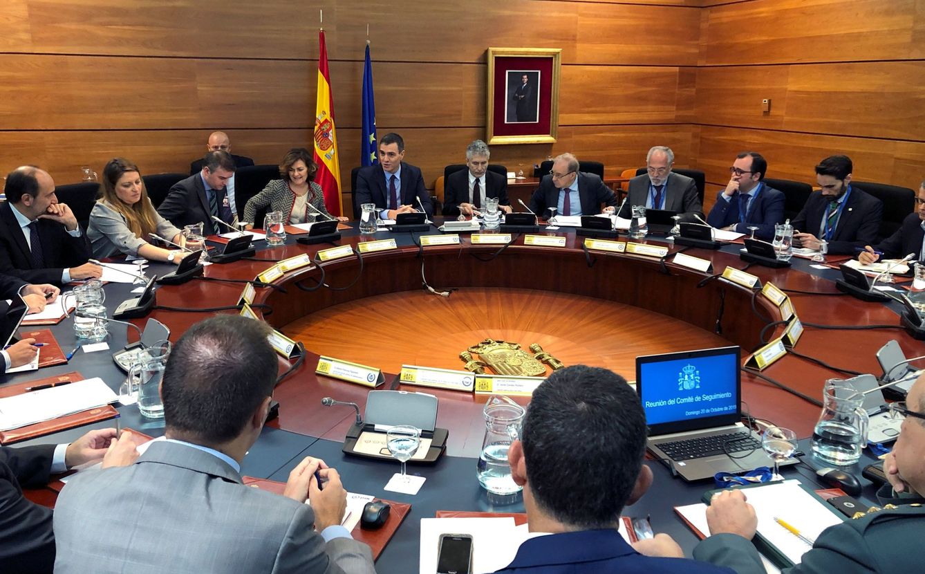 El jefe del Ejecutivo en funciones, Pedro Sánchez, preside este domingo en el Palacio de la Moncloa la reunión del Comité de seguimiento de la situación en Cataluña.
