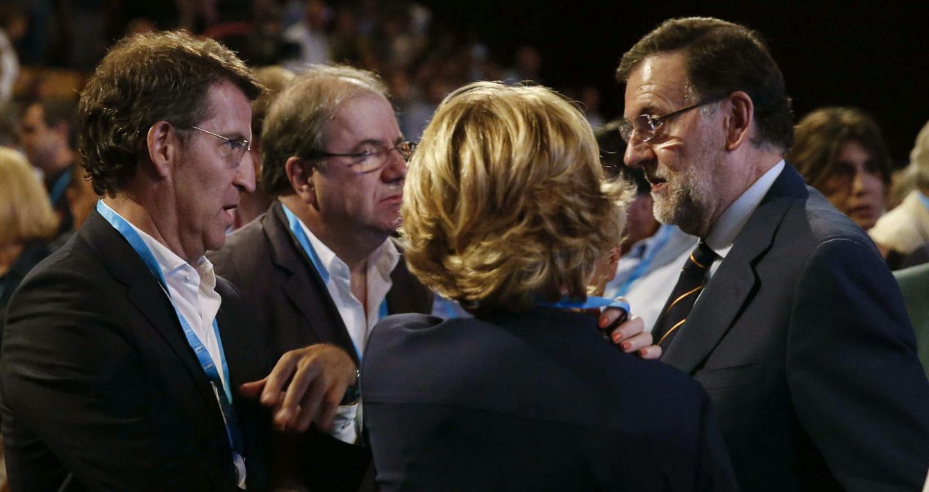 Feijóo, Herrera y Rajoy. (EFE)