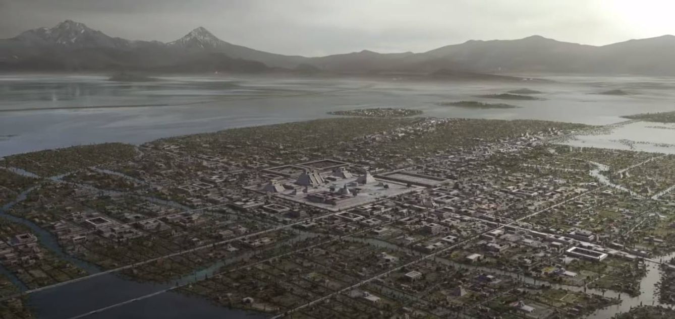La ciudad de Tenochtitlan, en la serie 'Hernán'. (Amazon Prime Video)