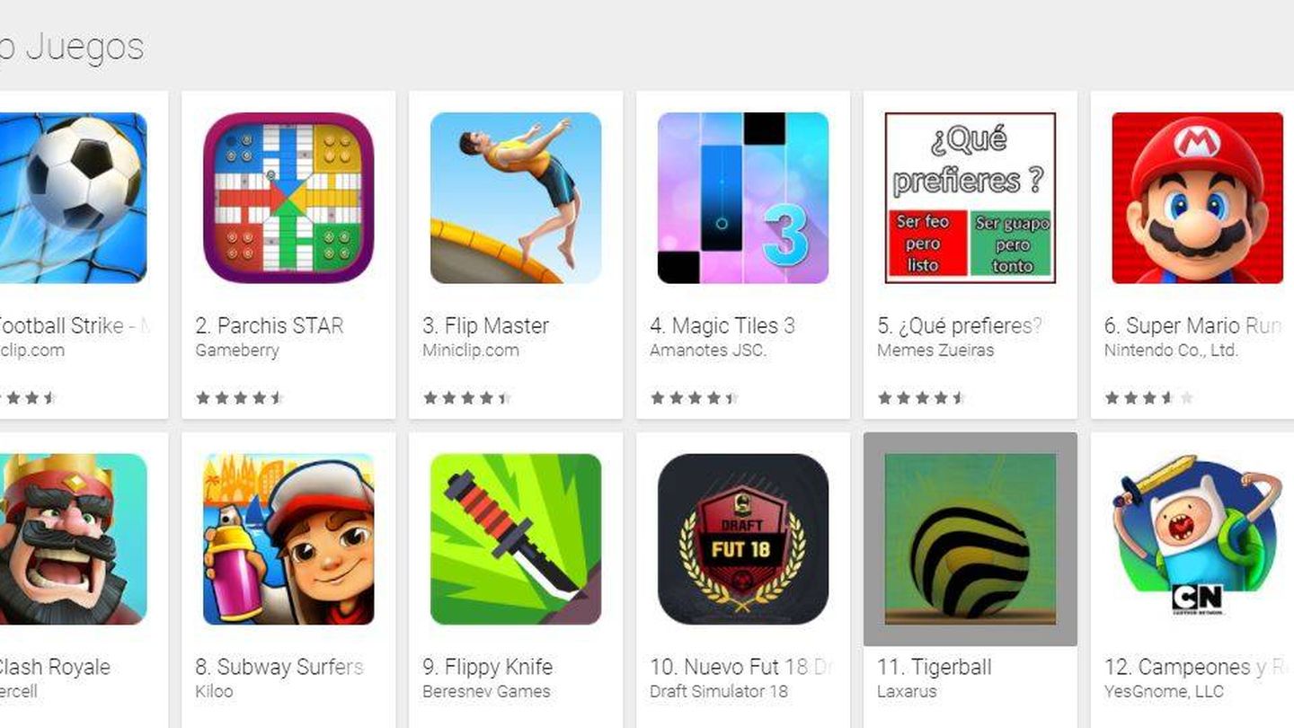Los juegos más populares de Play Store