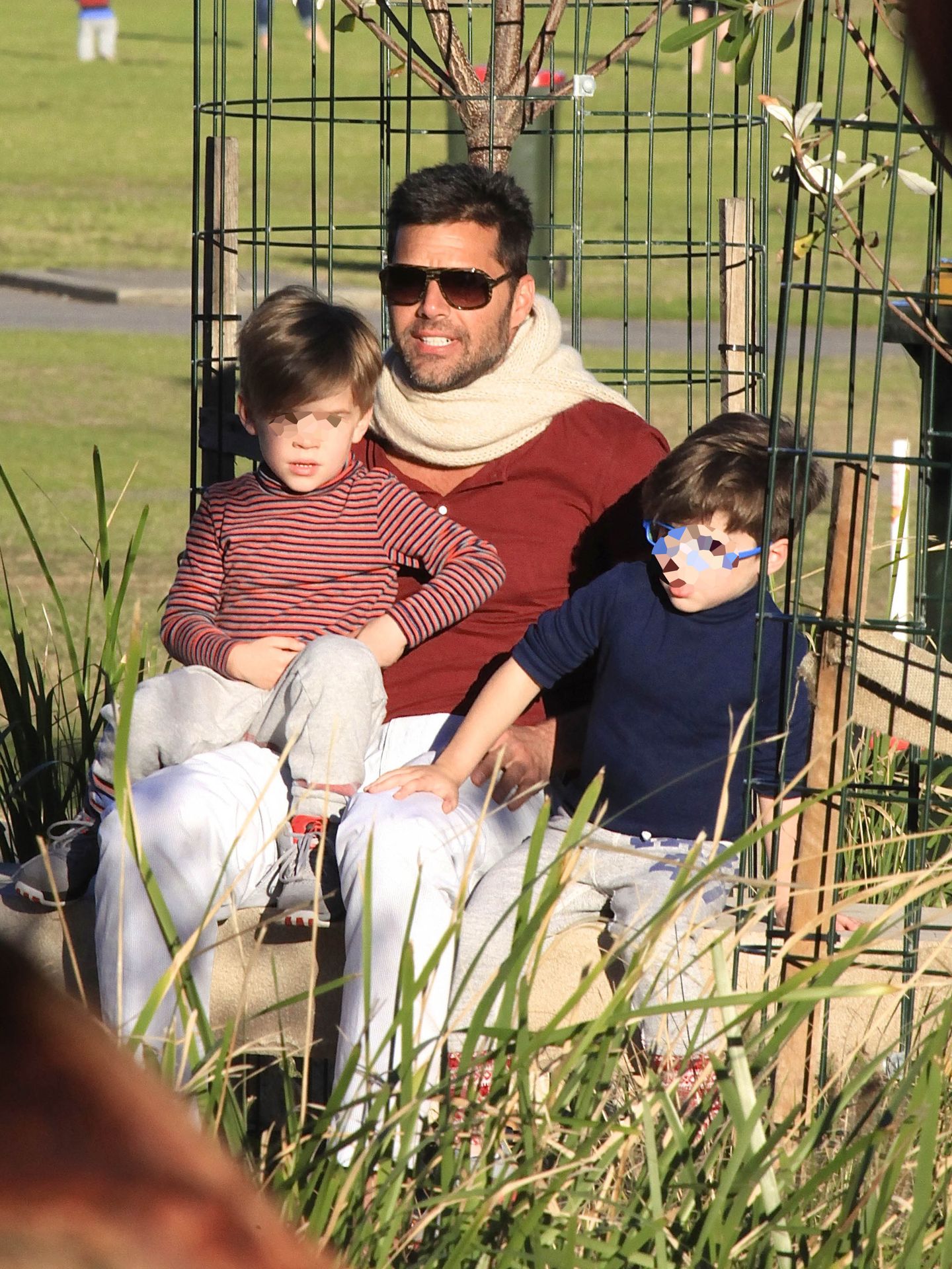 Ricky Martin con sus hijos Matteo y Valentino (Gtres)