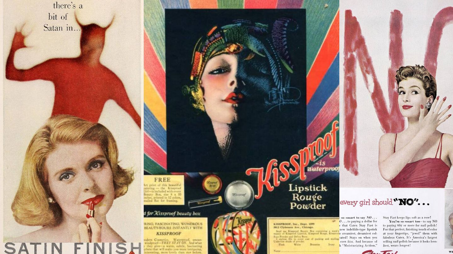Publicidad de barras de labio entre 1930 y 1950. (Wikimedia)