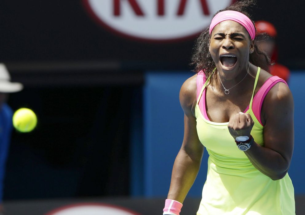 Foto: Serena Williams celebra su victoria ante la española Garbiñe Muguruza.